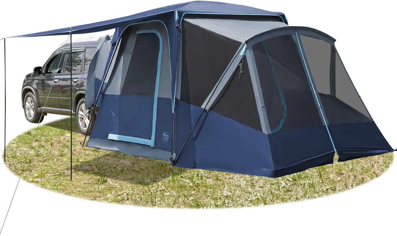 TIMBER RIDGE 5-9 Person SUV Tent with Screen Porch & Awning - Weather 