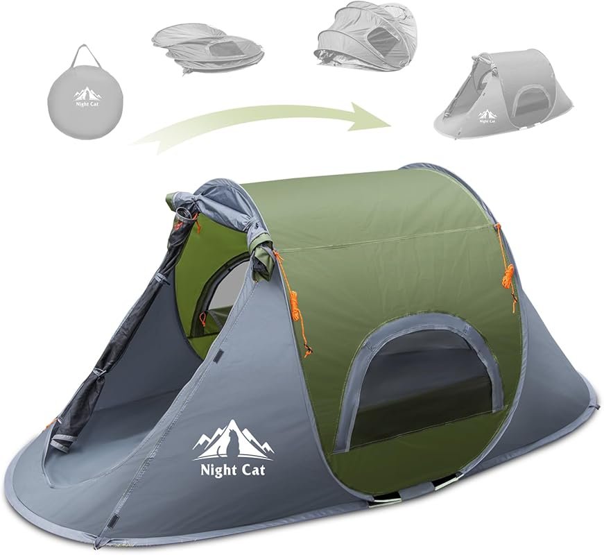 Night Cat 1 Person Pop-up Tent: Instant Setup, Waterproof & Easy for O