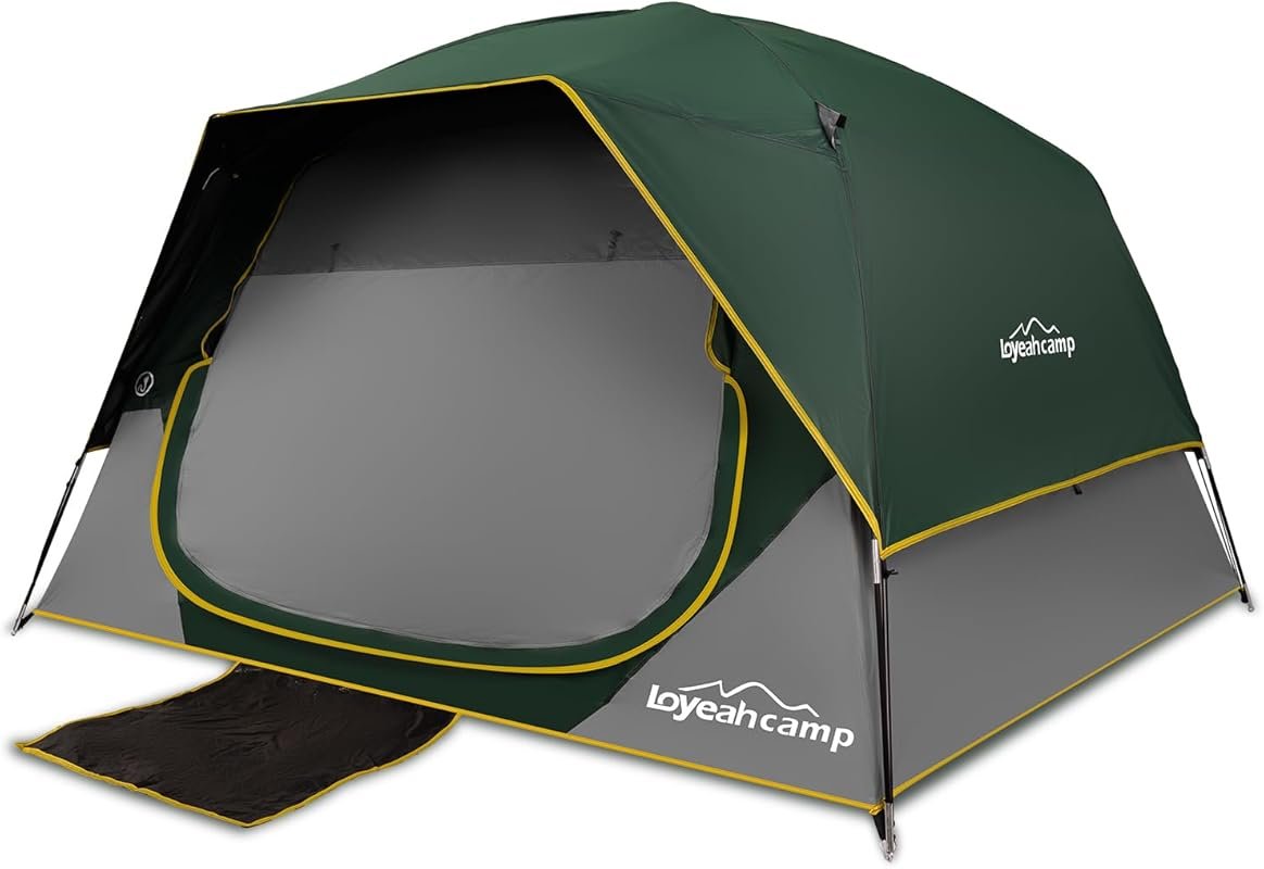 4 Person Blackout Camping Tent: Easy Setup Waterproof Family Dome Tent