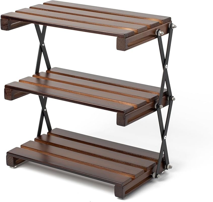 3-Tier Compact Lightweight Foldable Camping Storage Shelves & Table