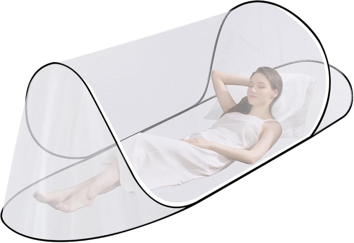 Large Portable Pop Up Mosquito Tent for Bed, Camping, Travel, Patio (7