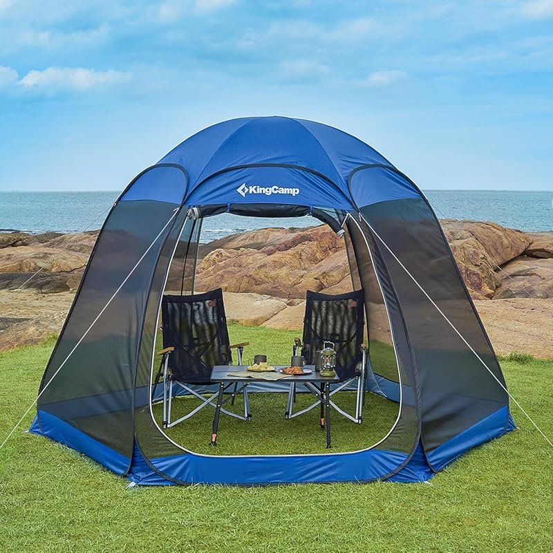 KingCamp 10'x10' Pop Up Screen Tent for 4-6 People with Detachable Sunshade