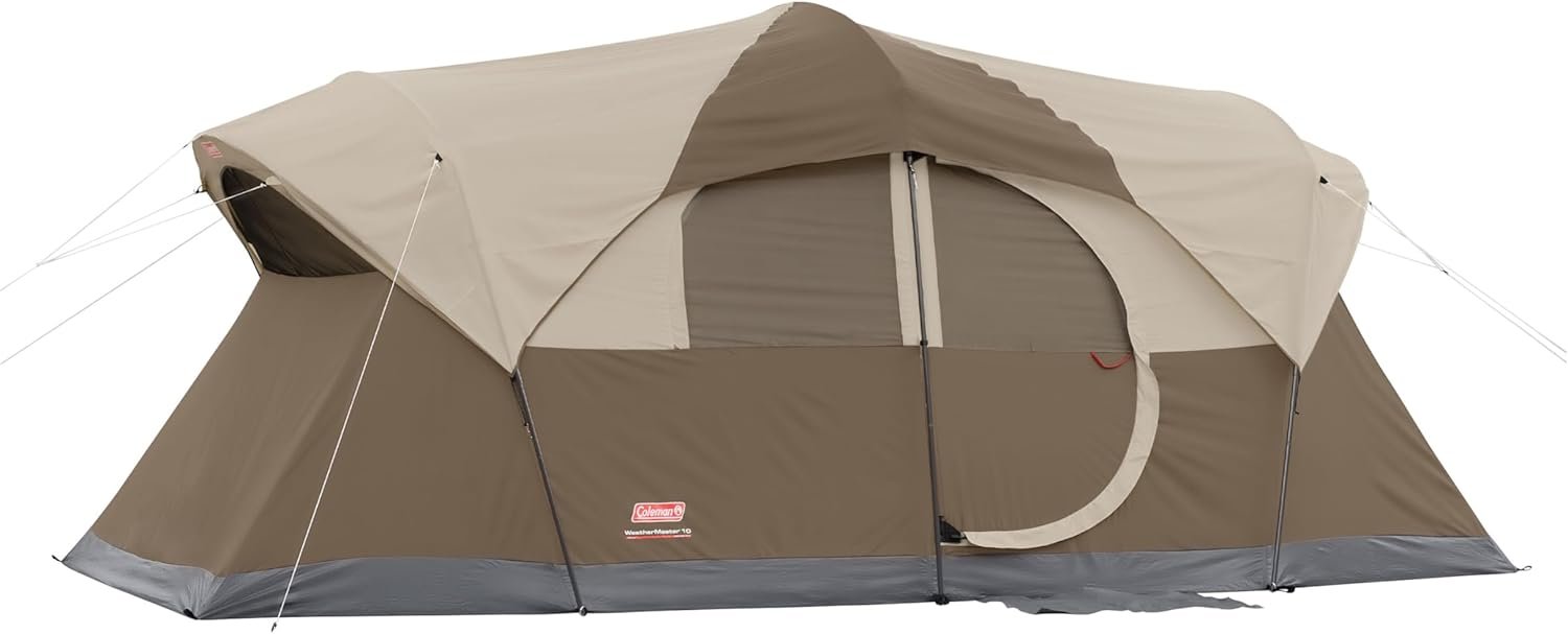 Coleman WeatherMaster 10-Person Camping Tent with Rainfly & Room Divid