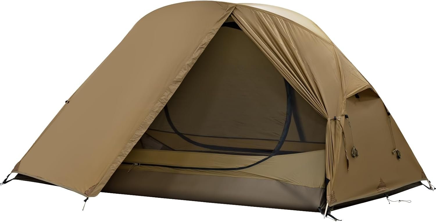 MC TOMOUNT 1-2 Person Ultralight Backpacking Tent: Lightweight Nylon, 