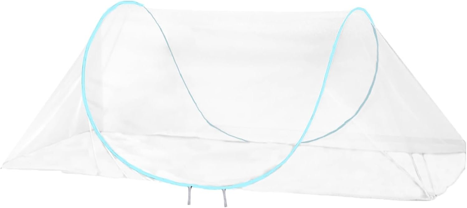 CMINGJ Large Blue Pop-Up Mosquito Tent, Portable Foldable Net for Bed,