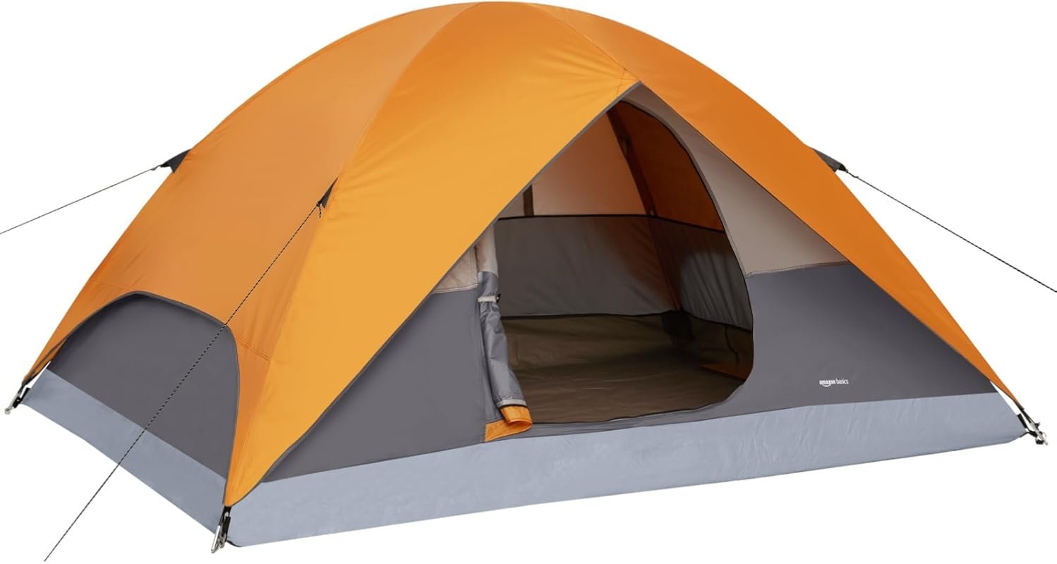 Amazon Basics 3-Season Dome Camping Tent with Rainfly