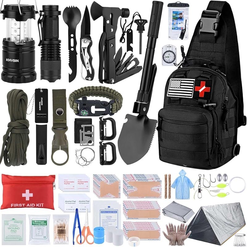 250pcs Tactical Survival Gear & Trauma Bag with Emergency Tent for Out