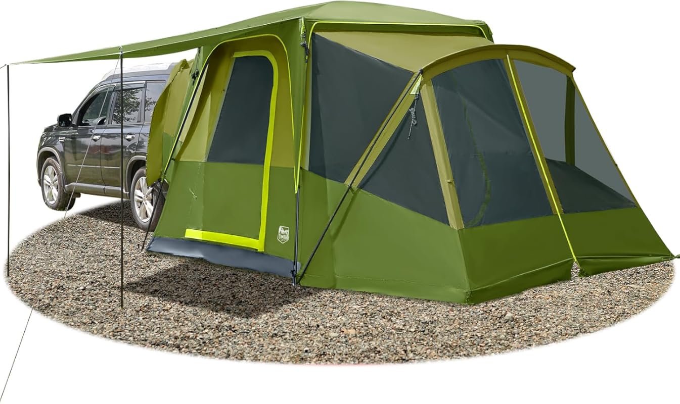 TIMBER RIDGE 5-9 Person SUV Tent with Screen Porch & Awning: Weather-R