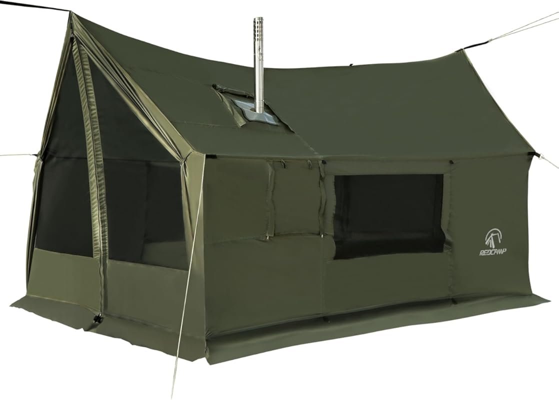 REDCAMP Large Waterproof & Windproof Winter Wall Hot Tent with Stove J