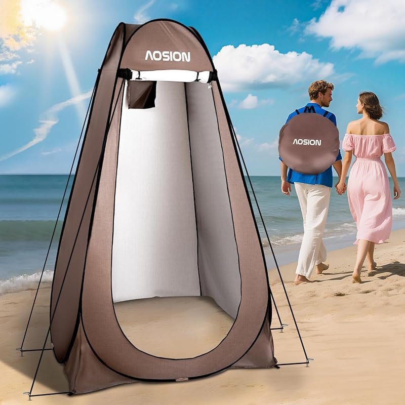 AOSION Pop Up Privacy Shower Tent: Outdoor Changing Tent with Sunshade
