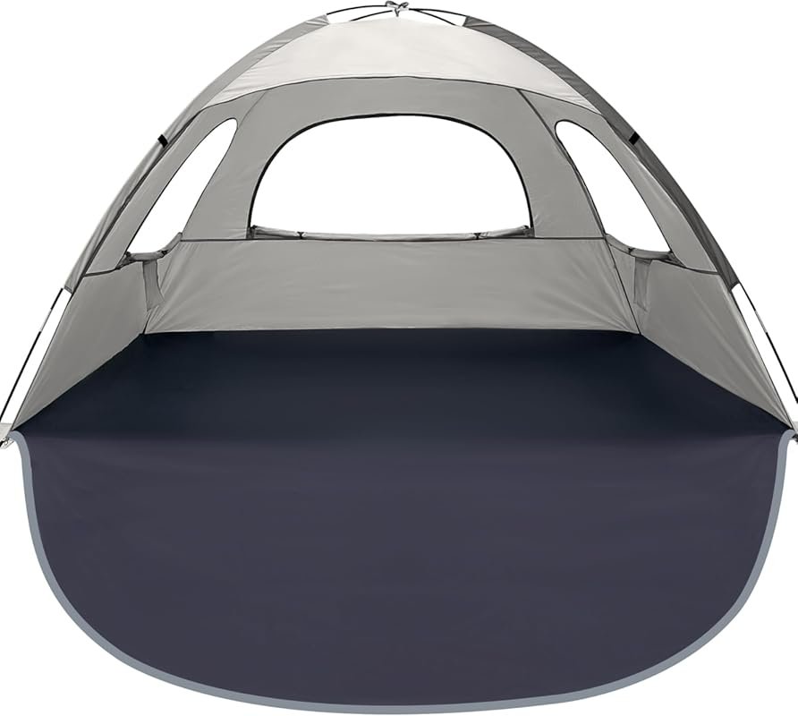 WhiteFang Beach Tent: Portable Anti-UV Sun Shade Shelter for 3-8 Peopl