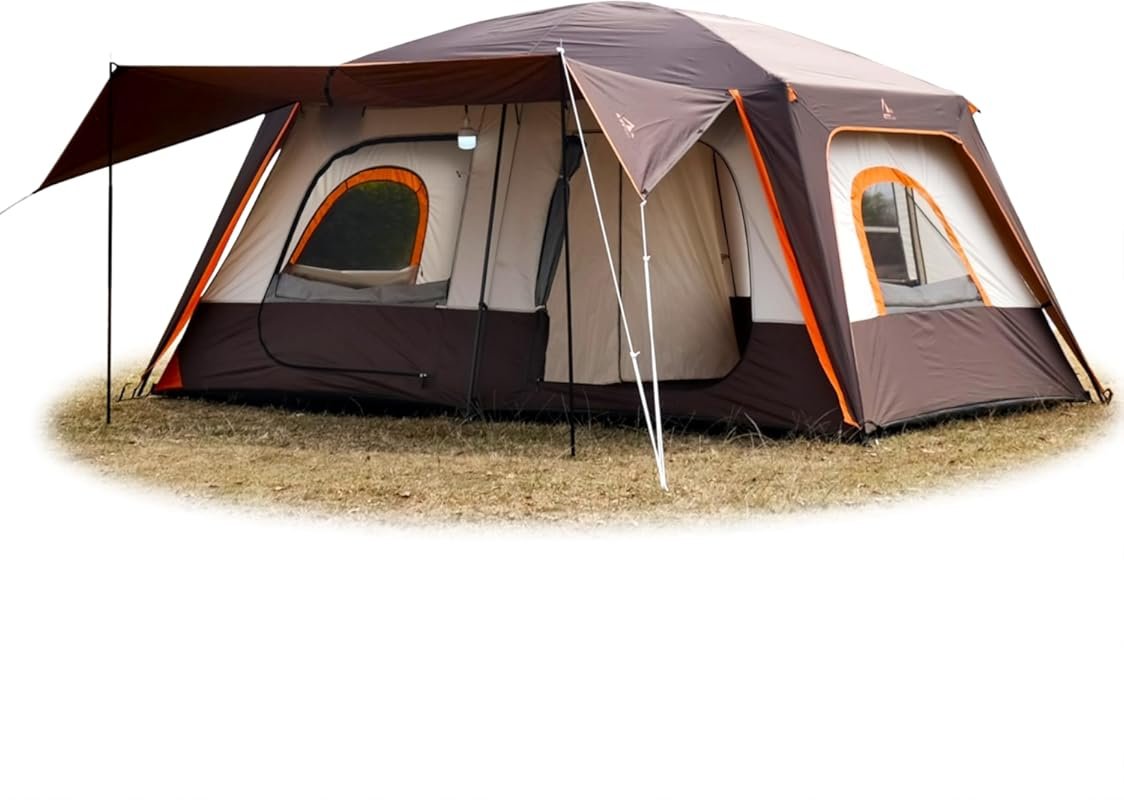 KTT Large 8-10 Person Family Cabin Tent: 2 Rooms, Waterproof Double La