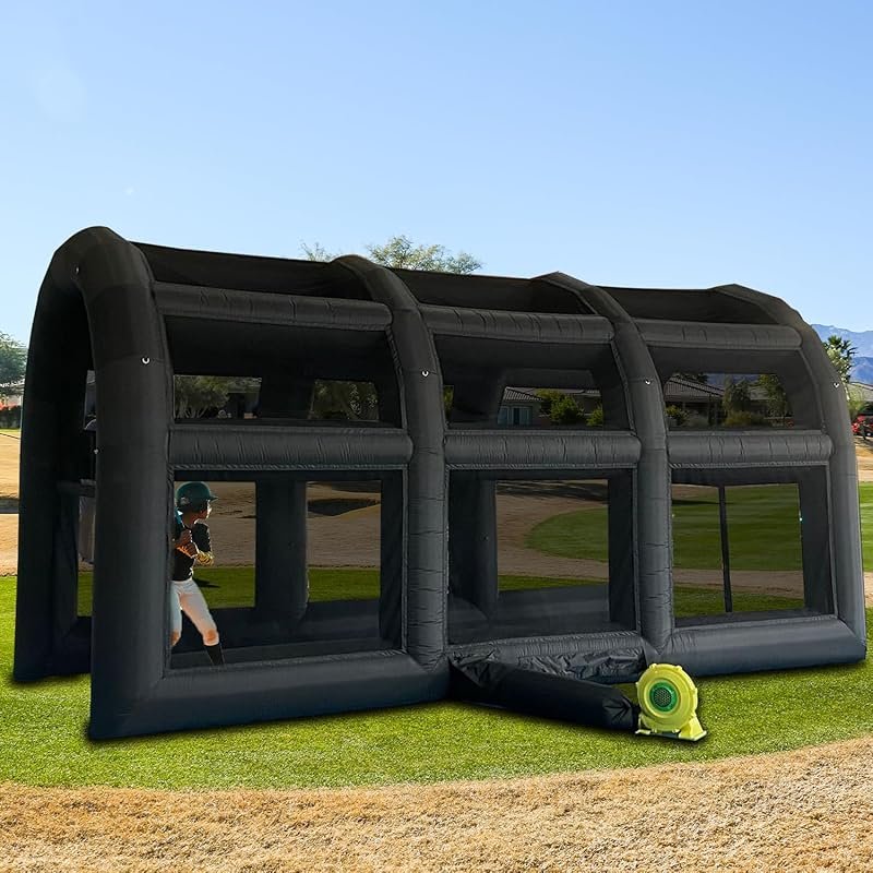 SAYOK 19.7ft Inflatable Tennis Baseball Football Court Cage with Blowe