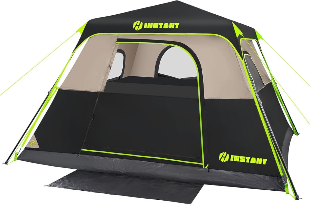 4/6/8 Person Instant Tent: Waterproof Pop Up Cabin Tent with Rainfly, 