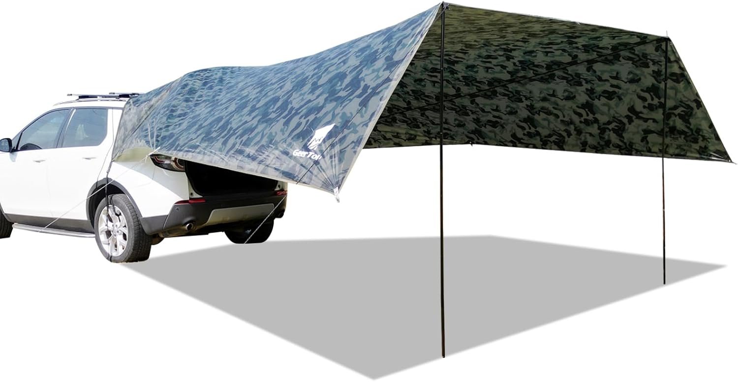 GEERTOP Large SUV Tailgate Awning Tarp for Camping & Outdoor Sun Shade