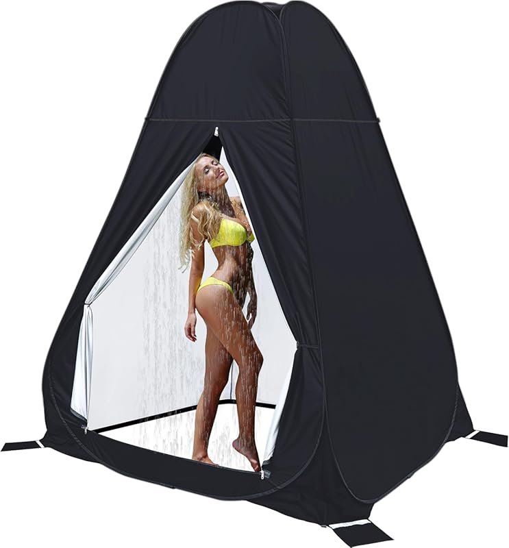 anngrowy 7FT Extra Large Pop Up Toilet Tent, Portable Outdoor Bathroom