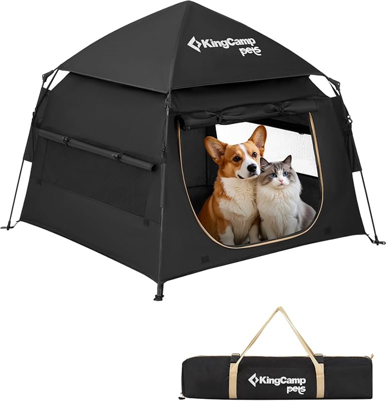 KingCamp Large Portable Dog Tent for Outdoor & Indoor Use, Durable 600