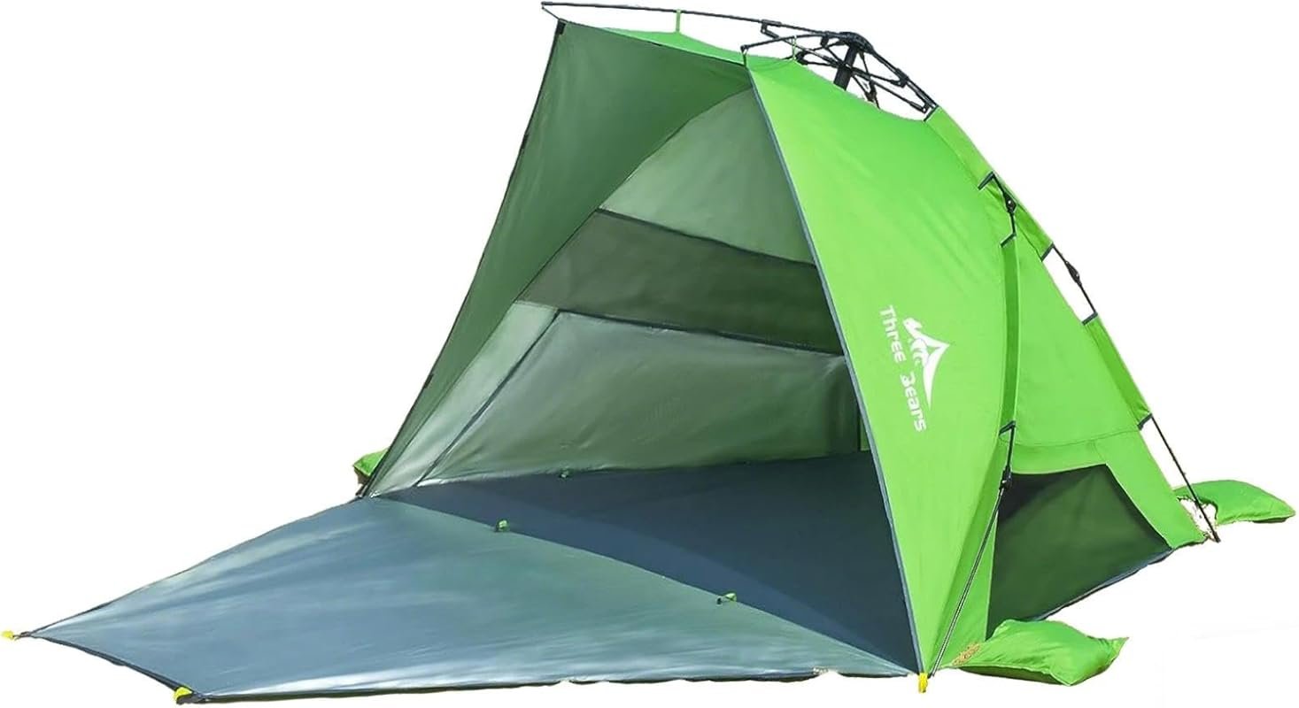Three Bears Pop Up Beach Tent Sun Shade Shelter for 3-4 Persons, UPF 5