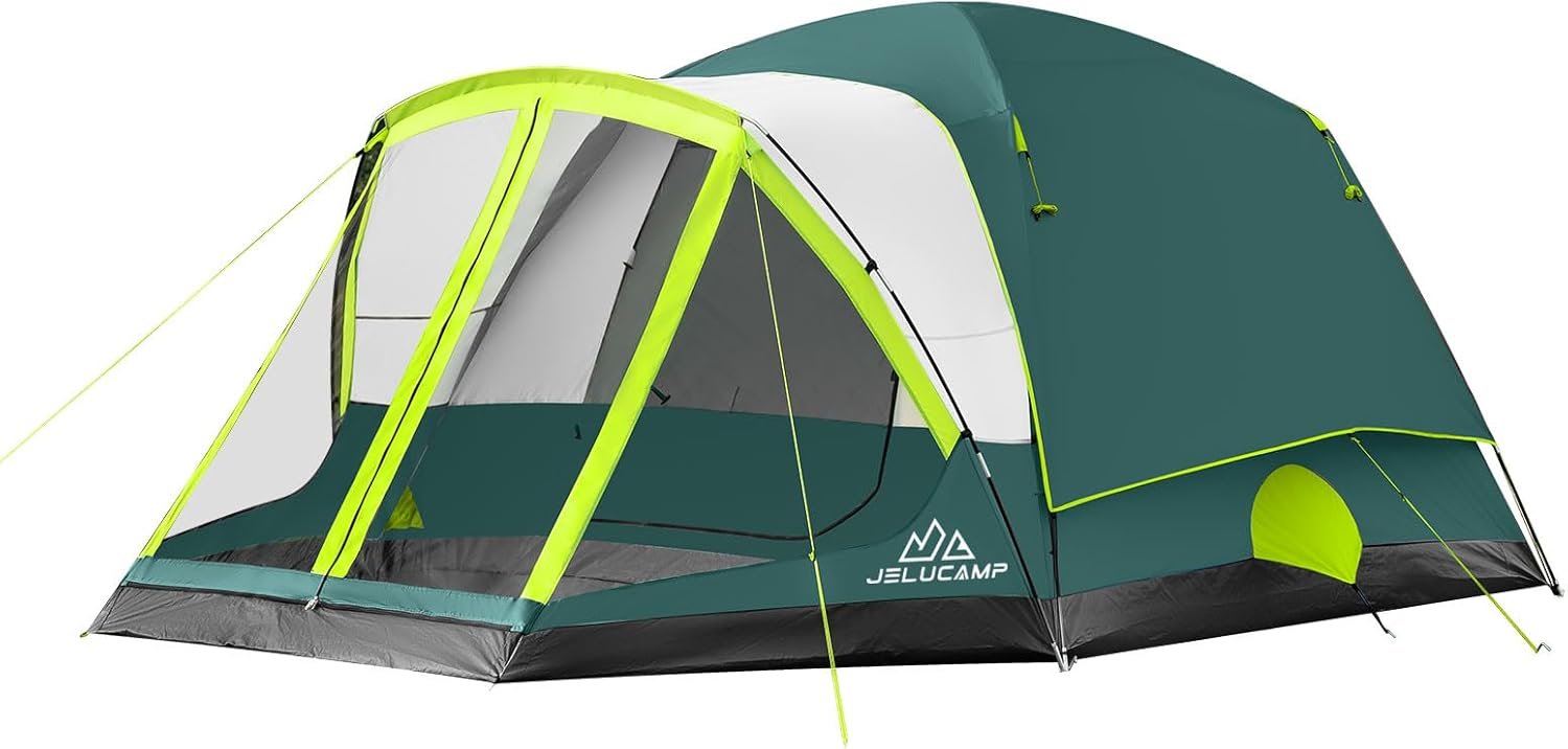 6/8 Person Large Waterproof Family Camping Tent with Screened Porch an