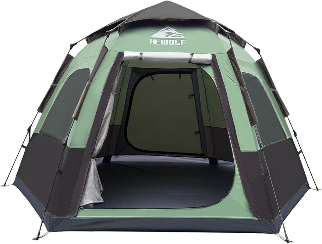 Hewolf 2/3/4 Person Waterproof Instant Pop-Up Camping Tent with 2 Door