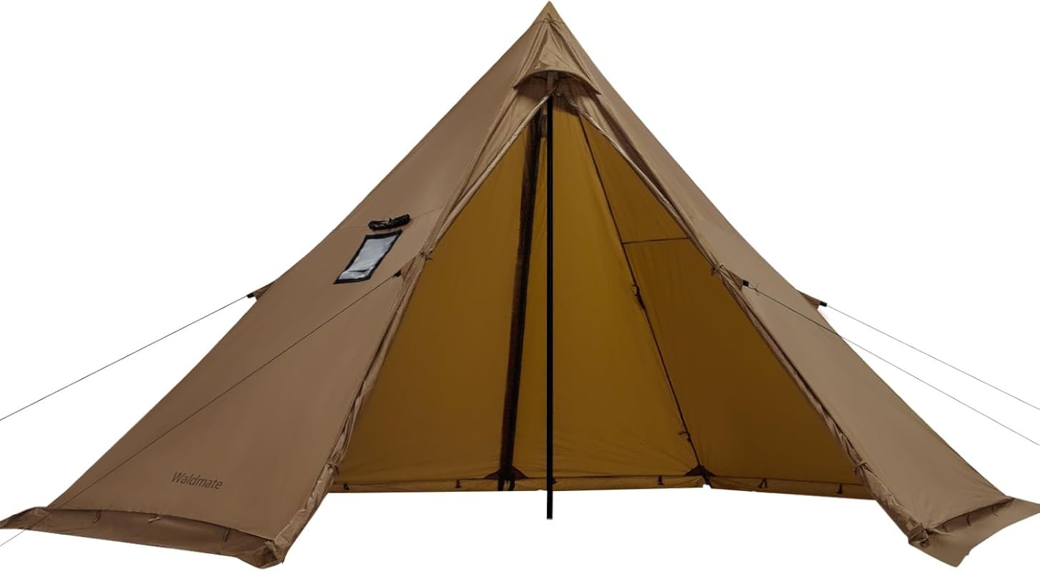 Tipi Hot Tent for 2-5 People with Stove Jack and Snow Skirt, 6.89-8.53