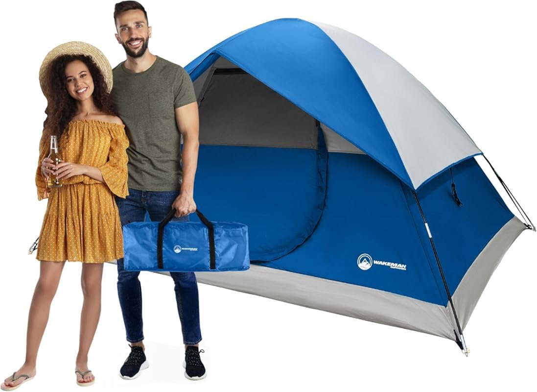 4 Person Easy Pop-Up Camping Tent with Rainfly and Carrying Bag for Ou