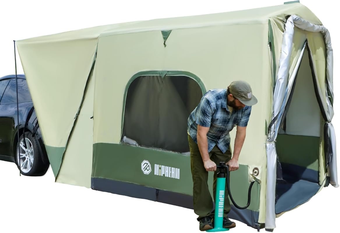 Niphean 2-Min Fast Setup Inflatable SUV Tent with Screen Porch, PU 300