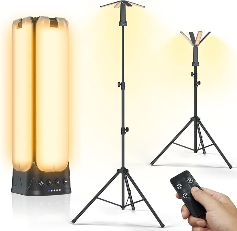 14000mAh Rechargeable Camping Lantern with Remote & Stand, 6000LM Magn