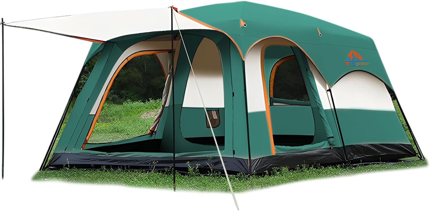 Standing Upright Camping Tent for 5-12 Persons: Multi-Room Waterproof 