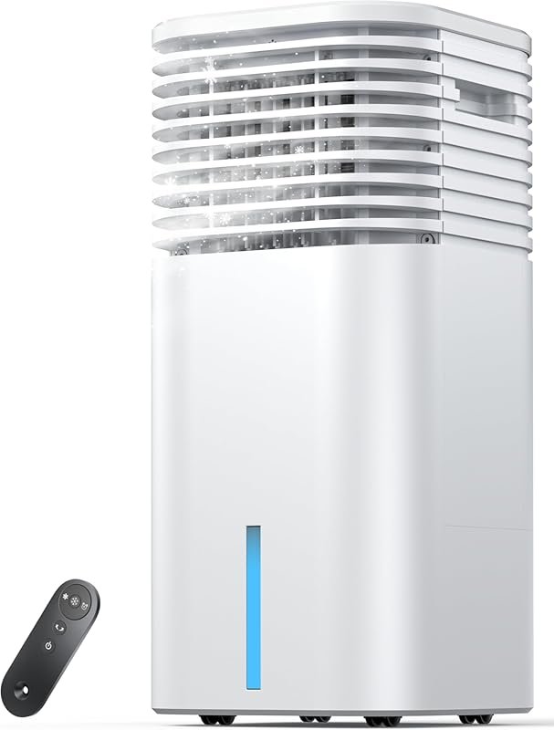 Windowless Portable Evaporative Air Cooler, 3-Speed, 4 Modes, Timer, R