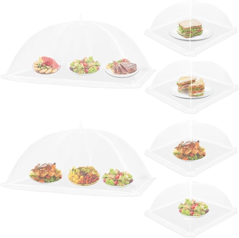 6 Pack Outdoor Food Covers: XL & L Mesh Popup Tents for Bug-Free Picni