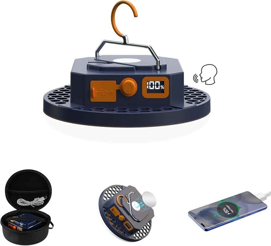 10000mAh Rechargeable Camping Lantern, 4000LM, 7200K, Voice Control, W