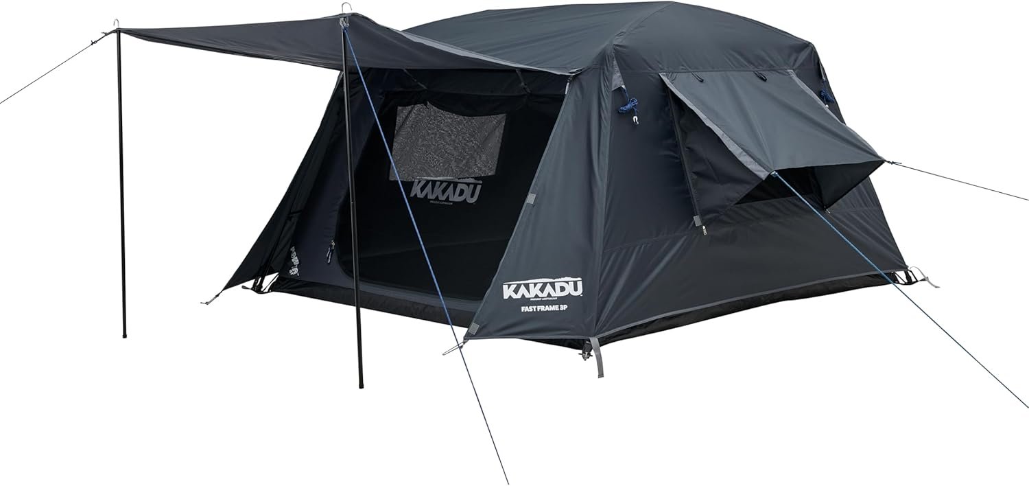 Kakadu Fast Frame Tent 3P: 3 Person, 1-Minute Setup Camping Tent with 