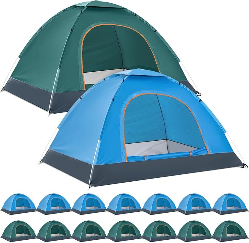 Woanger 10/16 Pack Bulk 2 Person Pop Up Camping Tent: Waterproof, Wind