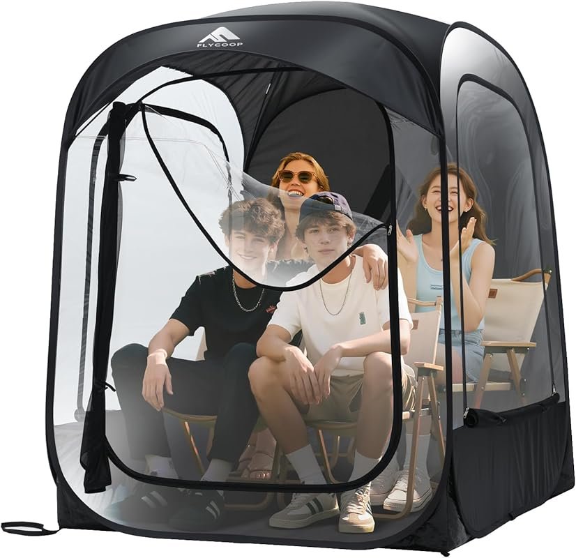 Flycoop L-Size Black 2-4 Person Pop Up Weather Pod Tent: Portable Shel
