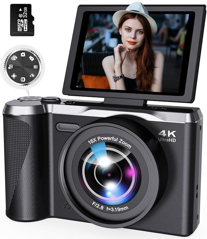 4K Autofocus Vlogging Camera for YouTube, 56MP, 3