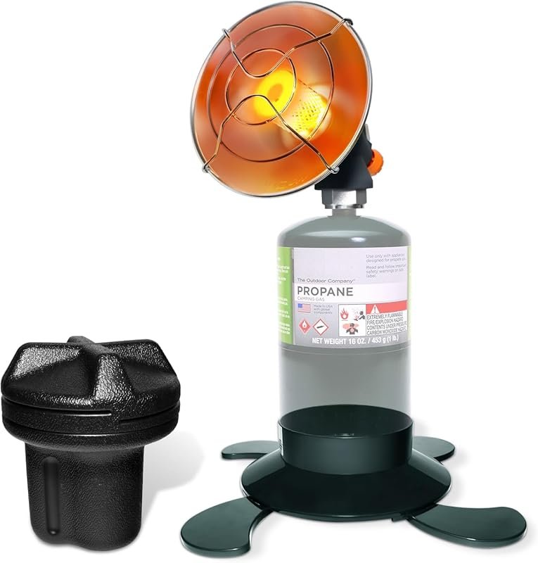 Portable Propane Outdoor Camping Heater 8500 BTU with Piezo Ignition &