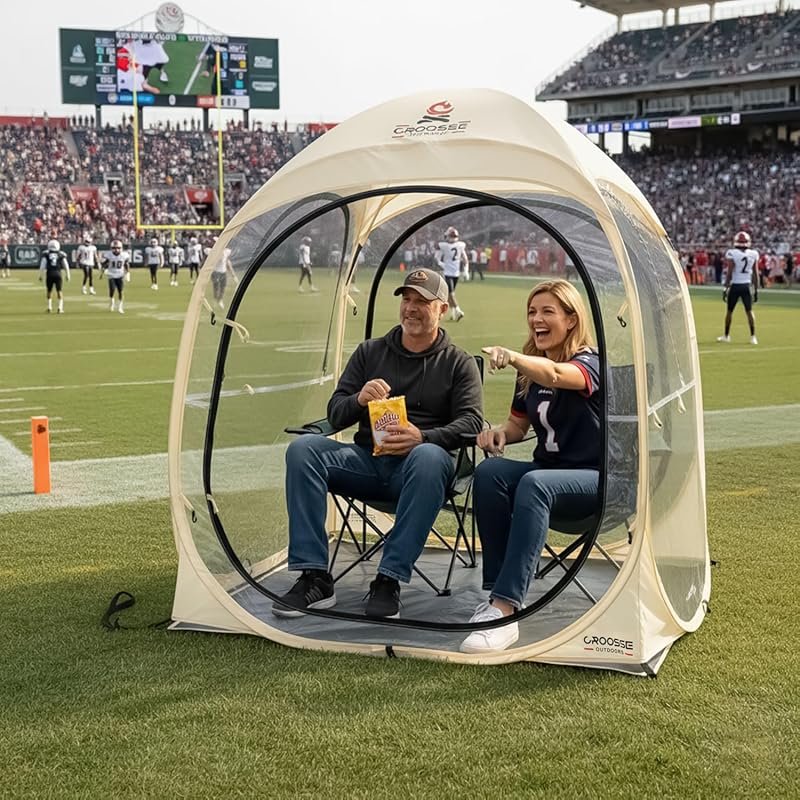 2/4 Person Waterproof Pop Up Sports Tent Shelter: Clear Bubble Tent wi