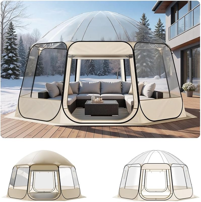 VEVOR Pop Up Sports Tent: Waterproof 1-6 Person Clear Bubble Igloo Dom