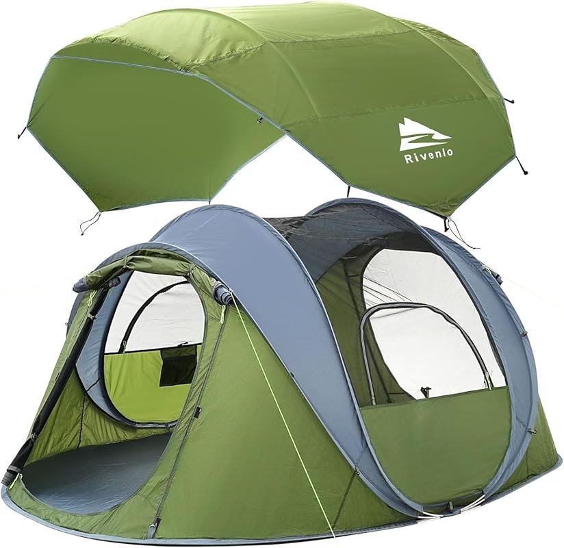 4 Person Automatic Pop Up Tent: Waterproof, Easy Setup Family Tent wit