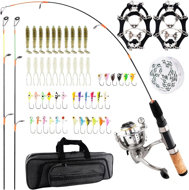 Hikary Carbon Portable Ice Fishing Rod and Reel Combo Kit