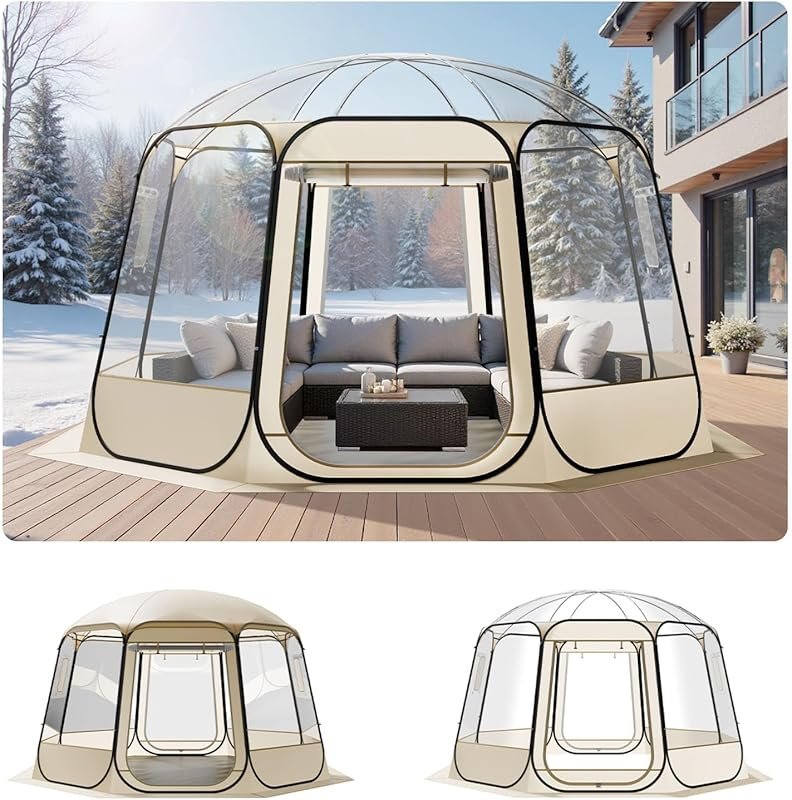 VEVOR Pop Up Sports Tent: Clear Bubble Pod with Floor Mat for 1-6 Peop