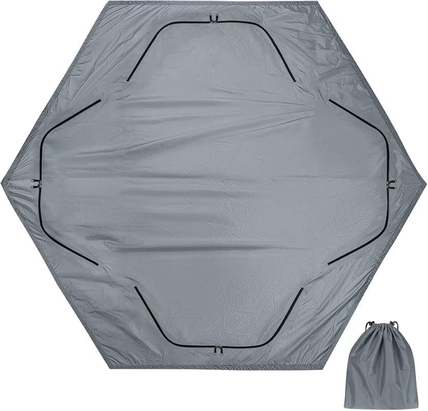 QualyQualy 6-Sided Tent Footprint: Waterproof Groundsheet for 6-7 Pers