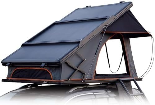 Travel Cat High Ridge Triangle Hard Shell Rooftop Tent with Waterproof Fabric, Sleeps 2-3 Persons