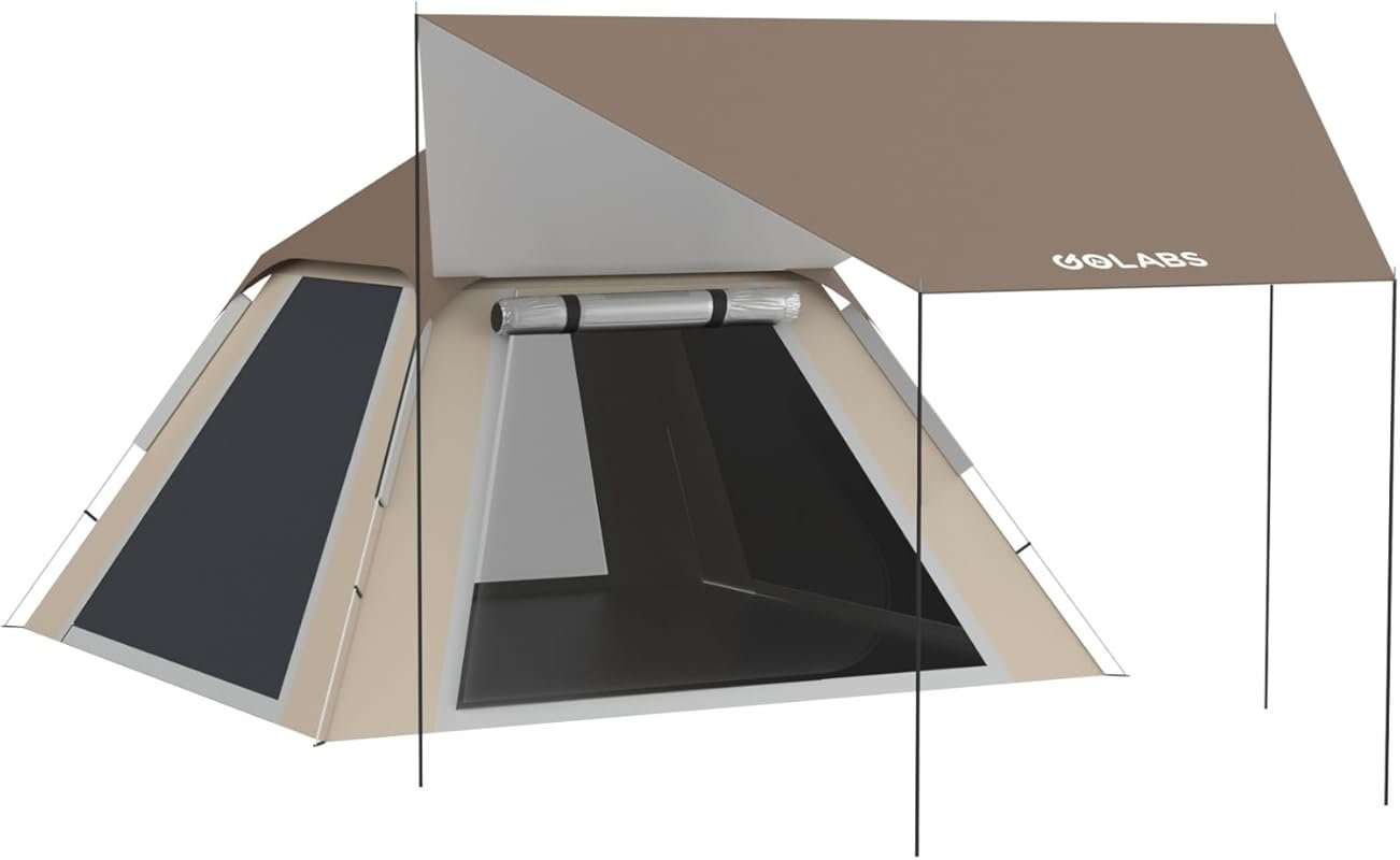 Golabs 3 Person Waterproof Camping Tent with 3-Minute Setup & Large Ca