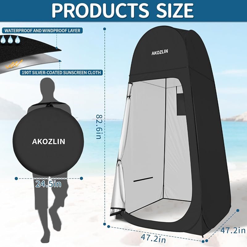 AKOZLIN Portable Pop Up Shower Tent: Instant Privacy Dressing Changing
