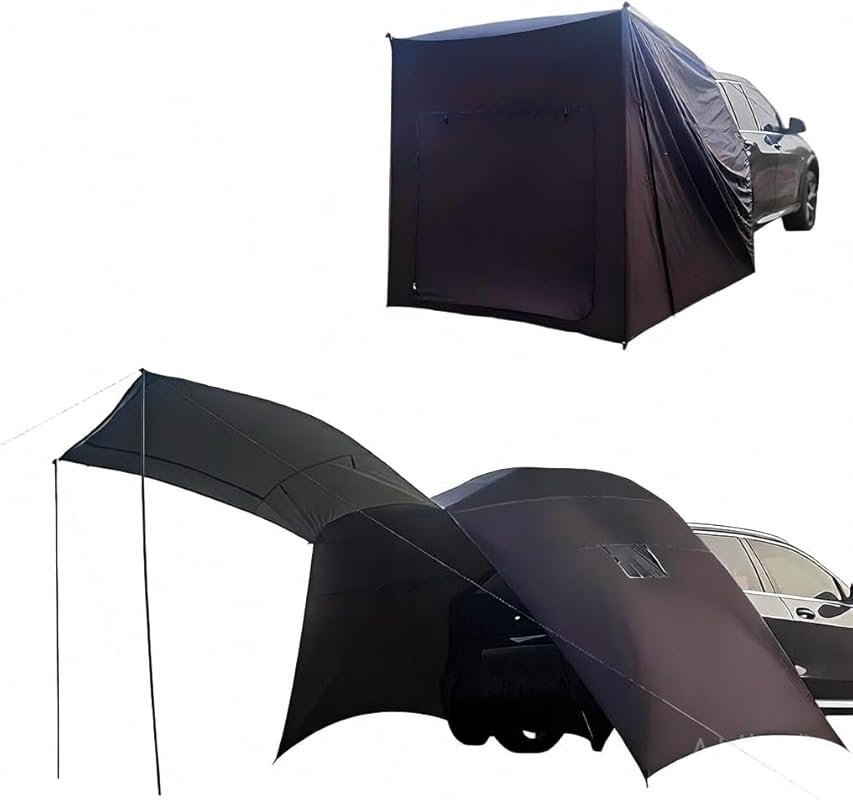 2-in-1 SUV Hatchback Tent & Car Awning: Portable Sun Shelter for Campi