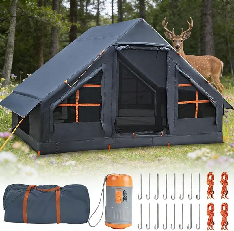 Easy Set Up Inflatable Camping Tent: Waterproof Blow Up Tent for Adult