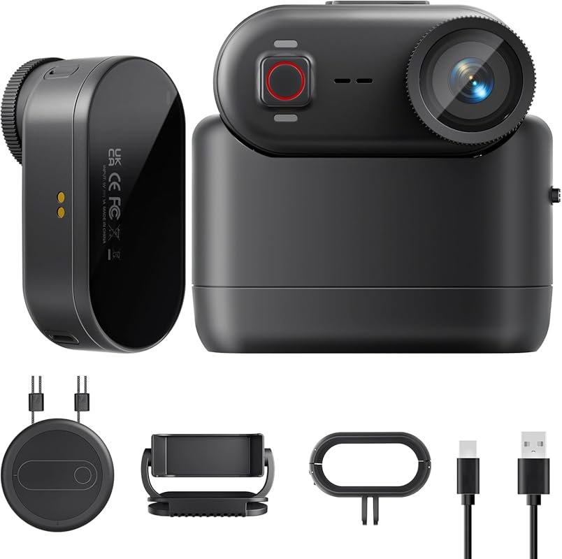 4K 30FPS POV Vlogging Camera, 64GB Tiny Action Cam with 33FT Waterproo