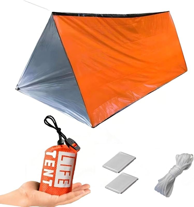 2-Person Emergency Survival Kit: Polyester Film Tent, Insulation Blank